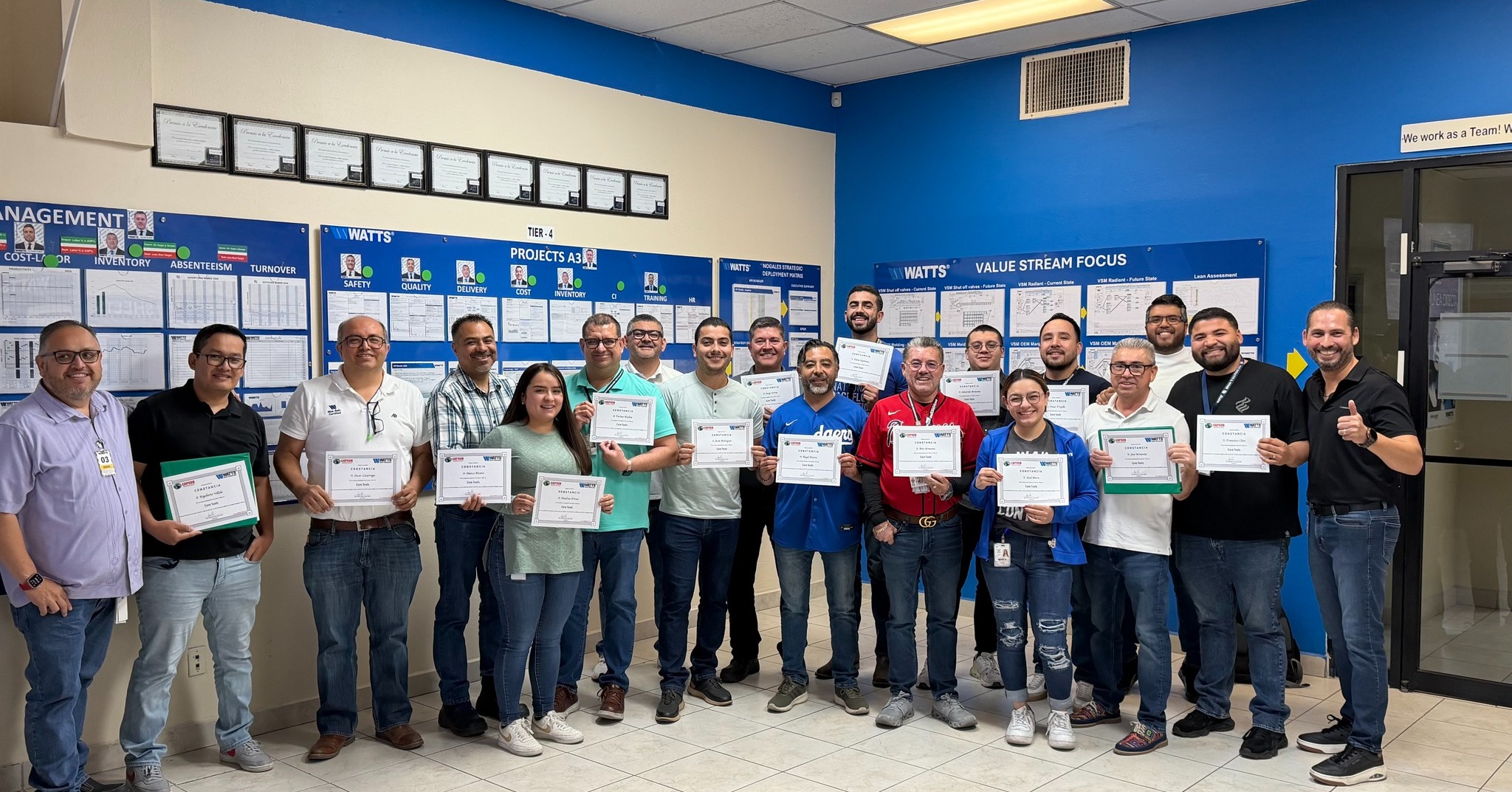 Taller de las Core Tools (APQP, FMEA, PCP, MSA, SPC, PPAP) para el equipo de liderazgo de la planta Watts Water Technologies